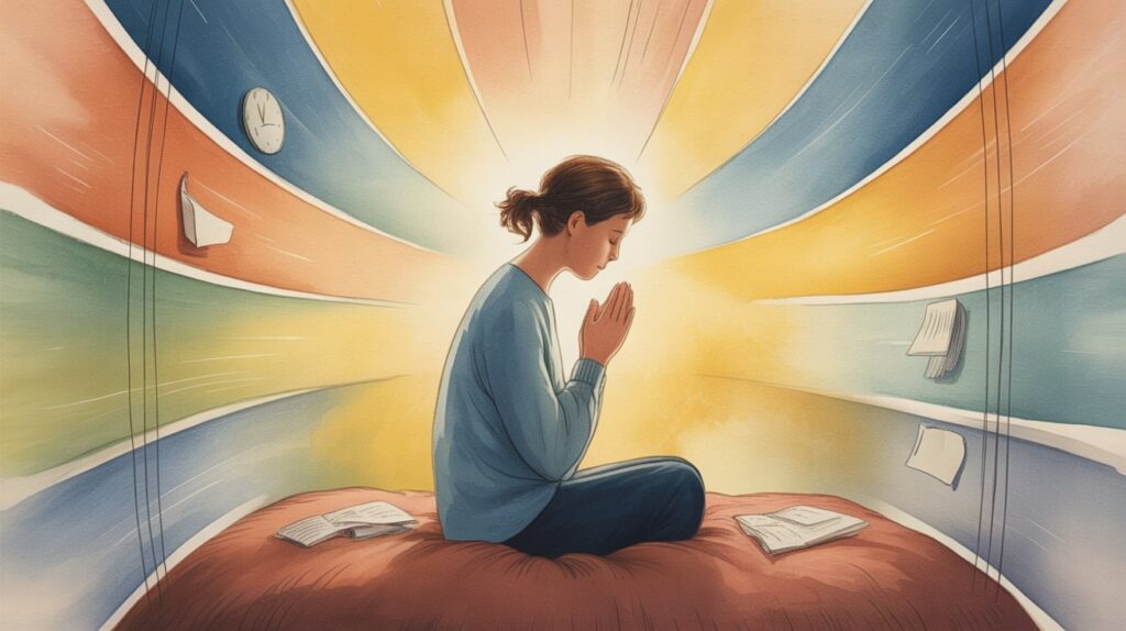 How can a short prayer calm the mind when time feels tight?