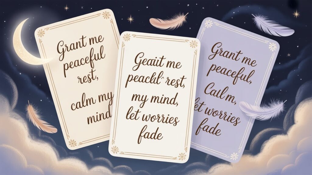 What are three short good-night prayers for racing thoughts?