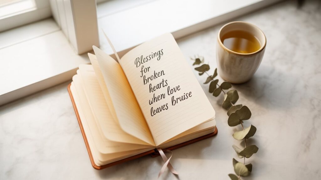 Broken heart being put together anniversary card