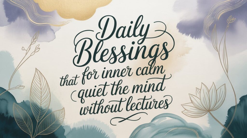 Daily Blessings for Inner Calm That Quiet the Mind Without Lectures