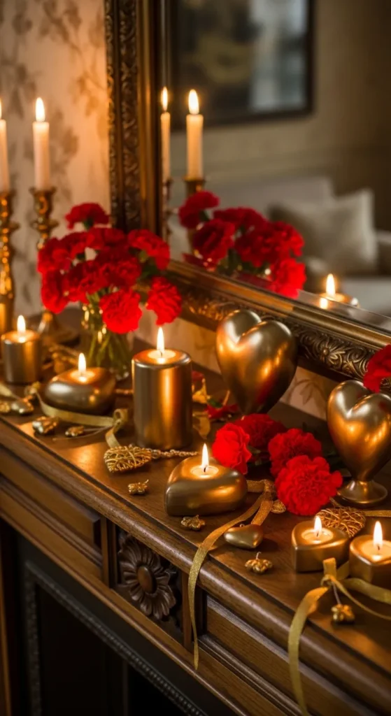 Valentine Mantel Decor Ideas
