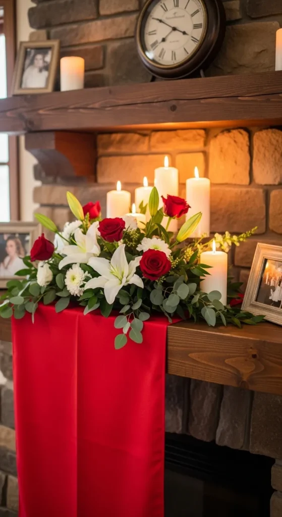 Valentine Mantel Decor Ideas
