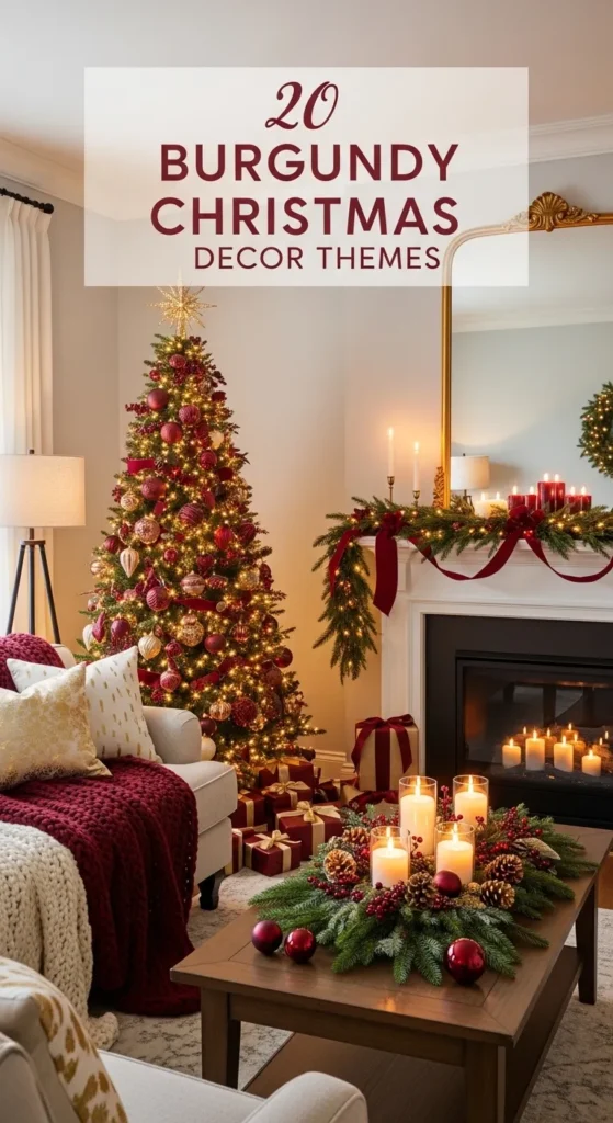 Burgundy Christmas Decor