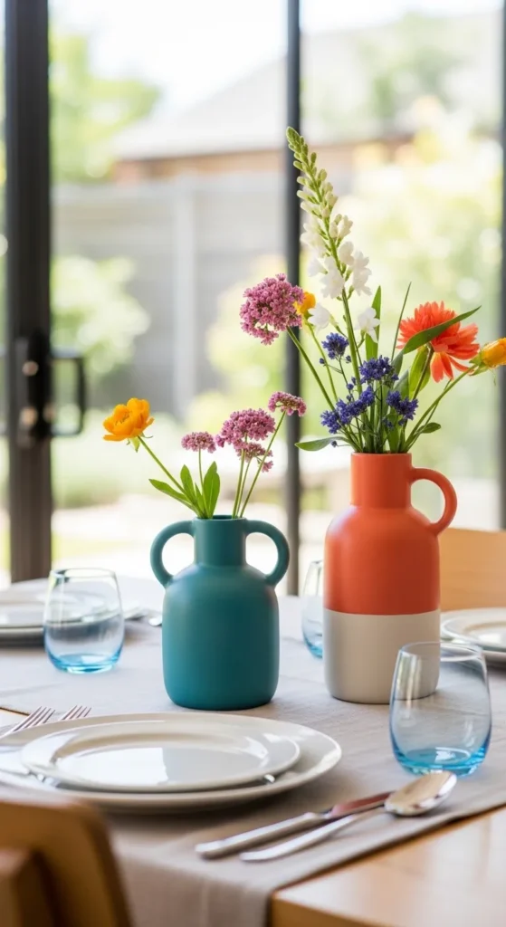 Add Bright Ceramic Vases to Your Tablescape