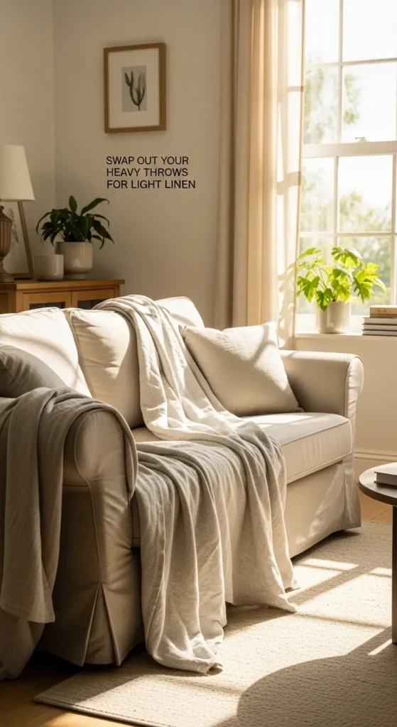 Swap Out Your Heavy Throws for Light Linen