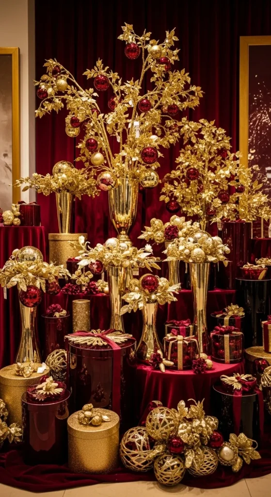 Burgundy Christmas Decor