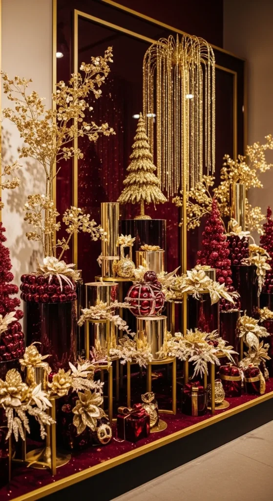 Burgundy Christmas Decor