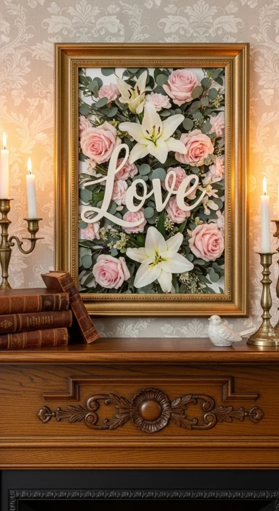 Valentine Mantel Decor Ideas
