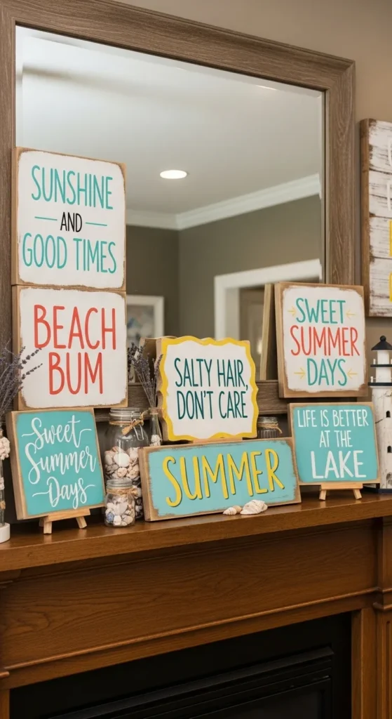 summer mantel decor ideas