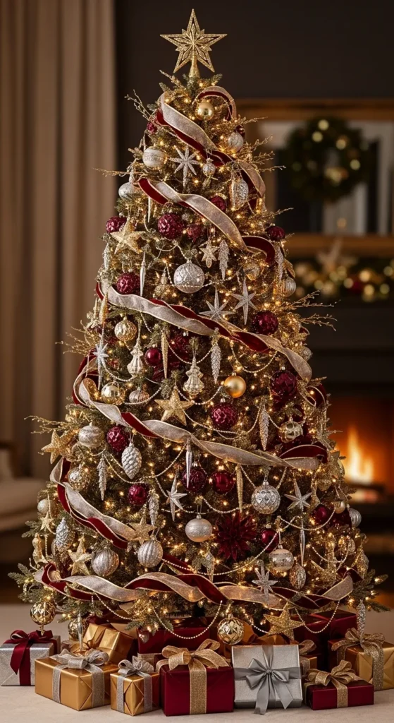 Burgundy Christmas Decor