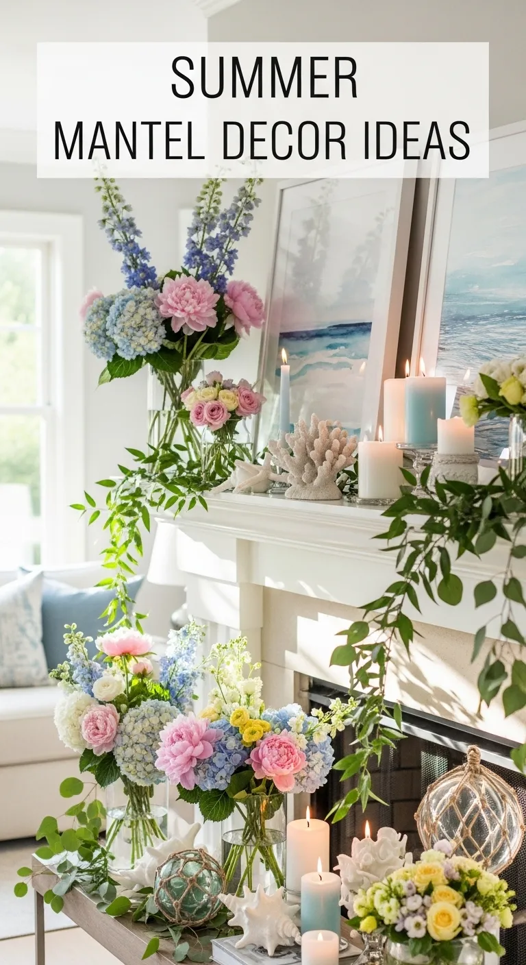 summer mantel decor ideas